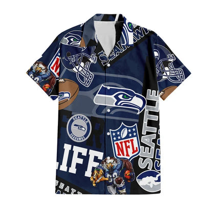 LIMITED EDITION - NEW CUSTOMIZED NFL06 SSH SEATTLE SEAHAWKS UNISEX HAWAIIAN SHIRT & SHORTS SET