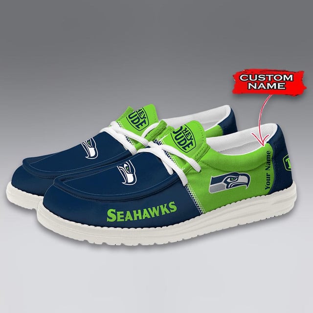 LIMITED EDITION - NEW CUSTOMIZED NFL06 SSH SEATTLE SEAHAWKS LOAFER SHOES