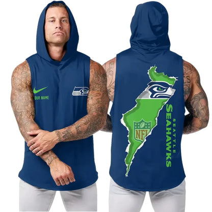 LIMITED EDITION - NEW CUSTOMIZED NFL06 SSH SEATTLE SEAHAWKS HOODED TANK TOP