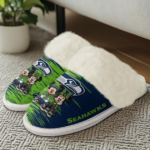 [SPECIAL OFFER] NEW CUSTOMIZED NFL06 SSH SEATTLE SEAHAWKS COTTON SLIPPERS