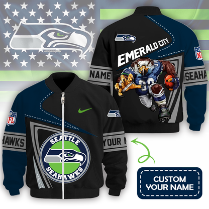 LIMITED EDITION - NEW CUSTOMIZED NFL06 SSH SEATTLE SEAHAWKS UNISEX T-SHIRT, POLO, HOODIE & JACKETS