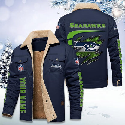 LIMITED EDITION - NEW CUSTOMIZED NFL06 SSH SEATTLE SEAHAWKS FLEECE JACKET