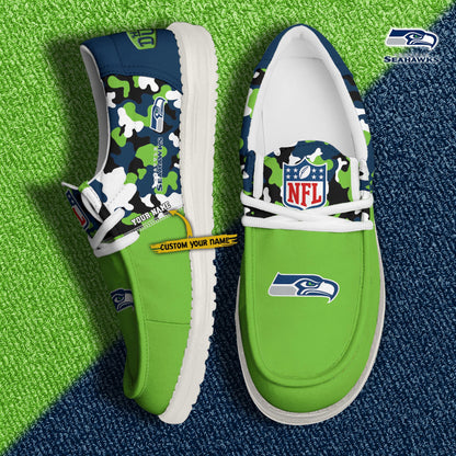 LIMITED EDITION - NEW CUSTOMIZED NFL06 SSH SEATTLE SEAHAWKS LOAFER SHOES
