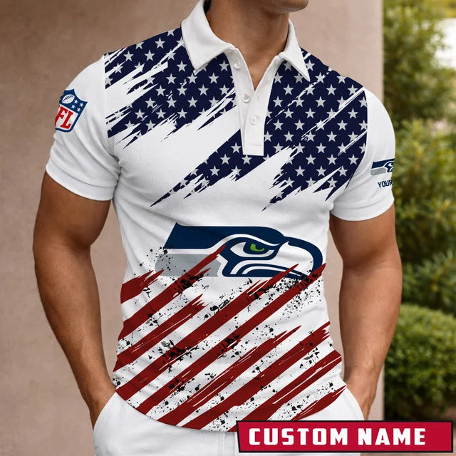 LIMITED EDITION - NEW CUSTOMIZED NFL06 SSH SEATTLE SEAHAWKS POLO SHIRT