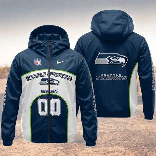 LIMITED EDITION - NEW CUSTOMIZED NFL06 SSH SEATTLE SEAHAWKS WINDBREAKER JACKET