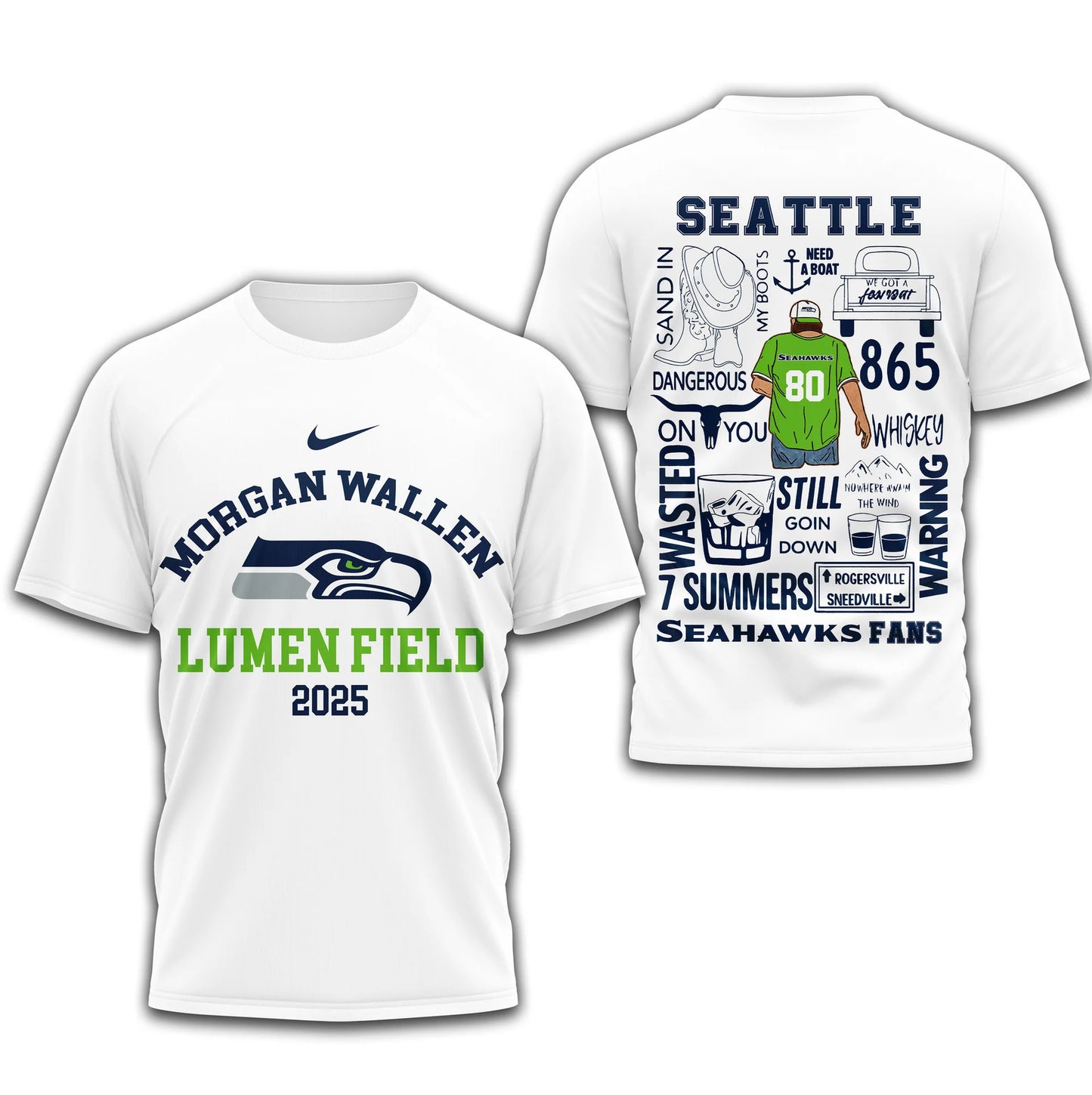 LIMITED EDITION - NEW CUSTOMIZED NFL06 SSH SEATTLE SEAHAWKS T-SHIRT | MULTIPLE COLORS AVAILABLE