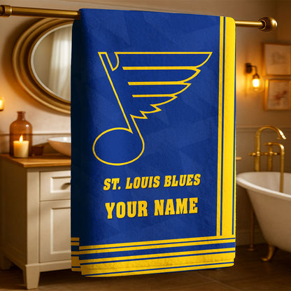 LIMITED EDITION - NEW CUSTOMIZED NHL14 SLB ST. LOUIS BLUES BEACH & BATH TOWEL