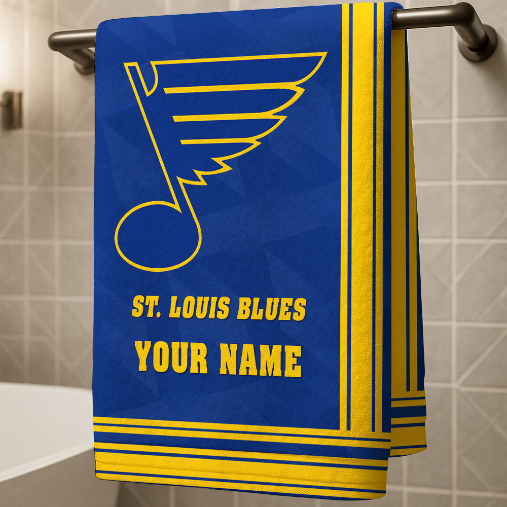 LIMITED EDITION - NEW CUSTOMIZED NHL14 SLB ST. LOUIS BLUES BEACH & BATH TOWEL