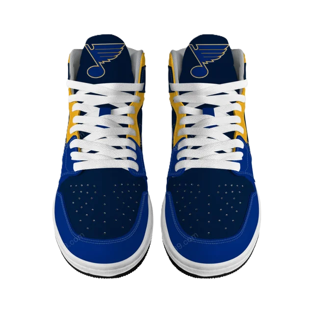 LIMITED EDITION - NEW CUSTOMIZED NHL14 SL BLUES AIR JORDAN SNEAKERS