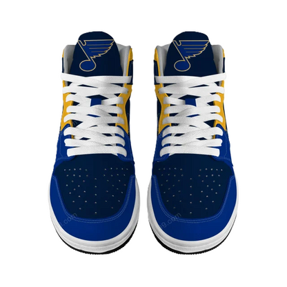 LIMITED EDITION - NEW CUSTOMIZED NHL14 SL BLUES AIR JORDAN SNEAKERS