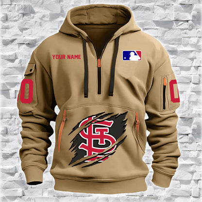LIMITED EDITION - NEW CUSTOMIZED MLB24 SL CARDINALS QUARTER ZIP HOODIE