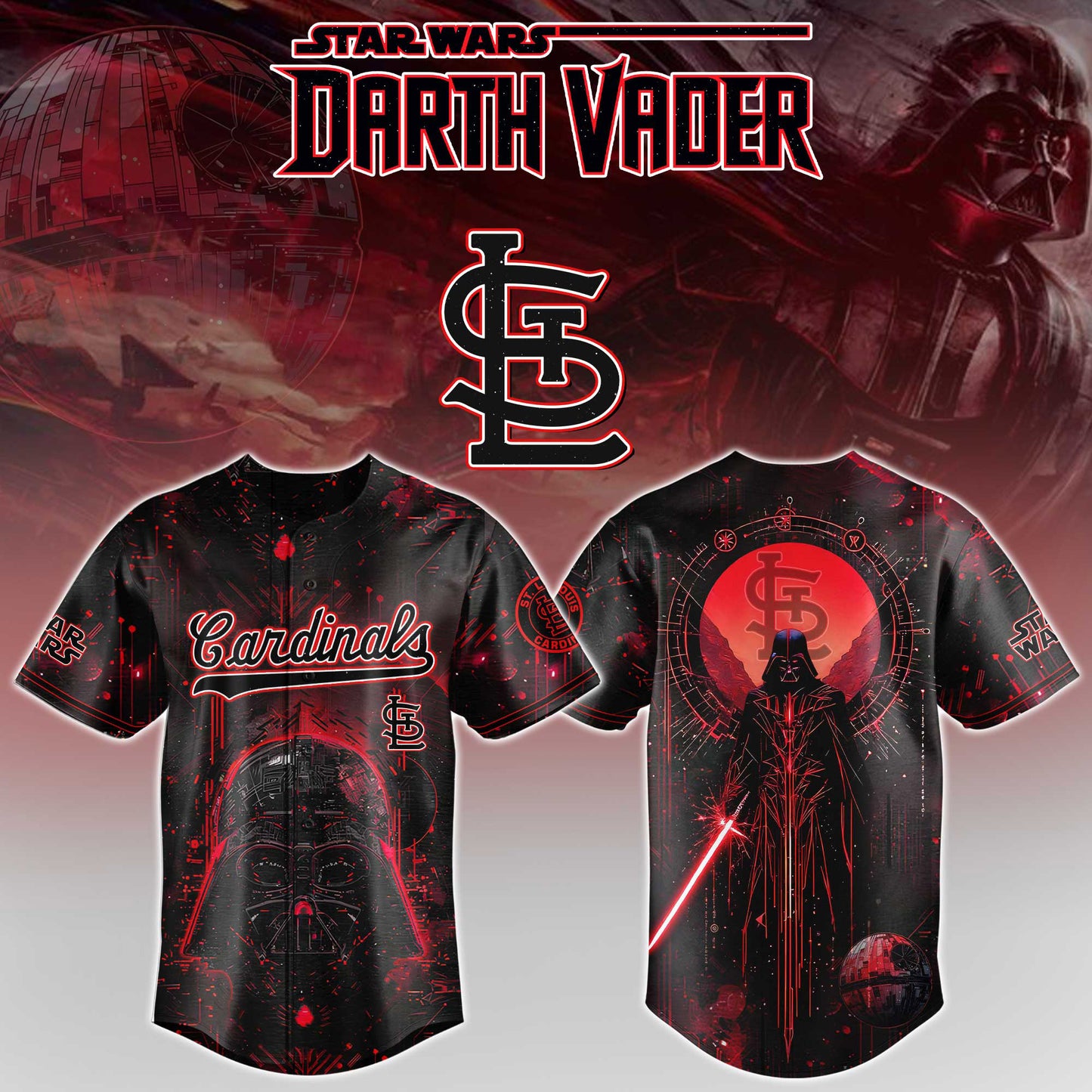 LIMITED EDITION - NEW CUSTOMIZED MLB24 SLC ST. LOUIS CARDINALS x STAR WARS BASEBALL JERSEY