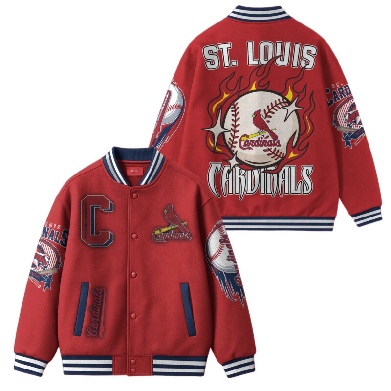 LIMITED EDITION - NEW CUSTOMIZED MLB24 SL CARDINALS SATIN VARSITY & BASEBALL JACKET
