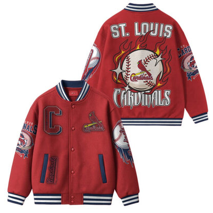 LIMITED EDITION - NEW CUSTOMIZED MLB24 SL CARDINALS SATIN VARSITY & BASEBALL JACKET
