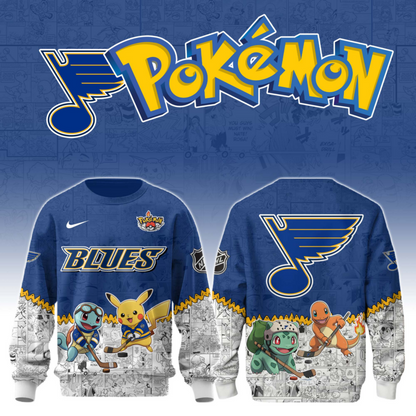 LIMITED EDITION - NEW CUSTOMIZED NHL14 SLB ST. LOUIS BLUES X POKÉMON T-SHIRT, SWEATSHIRT, HOODIE & ZIP HOODIE