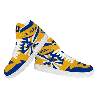 LIMITED EDITION - NEW CUSTOMIZED NHL14 SL BLUES AIR JORDAN SNEAKERS