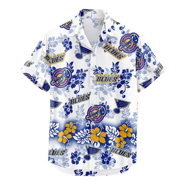 LIMITED EDITION - NEW CUSTOMIZED NHL14 SLB ST. LOUIS BLUES UNISEX HAWAIIAN SHIRT & SHORTS SET
