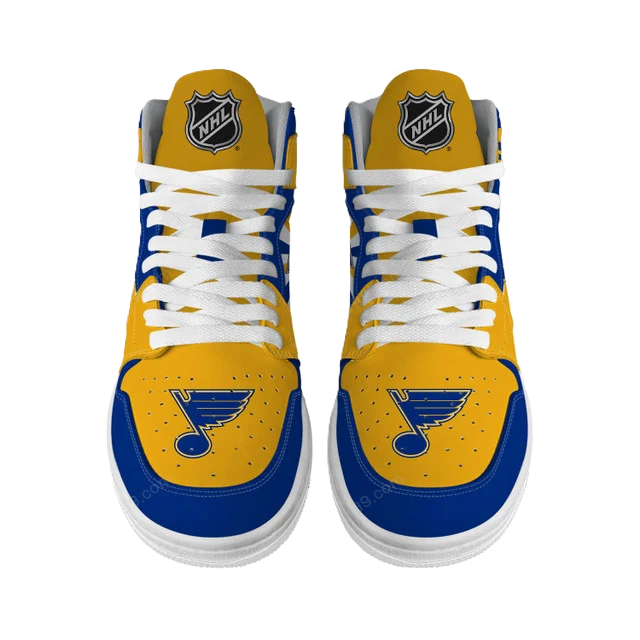 LIMITED EDITION - NEW CUSTOMIZED NHL14 SL BLUES AIR JORDAN SNEAKERS
