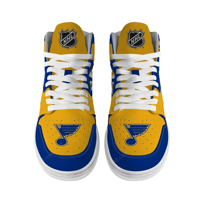 LIMITED EDITION - NEW CUSTOMIZED NHL14 SL BLUES AIR JORDAN SNEAKERS