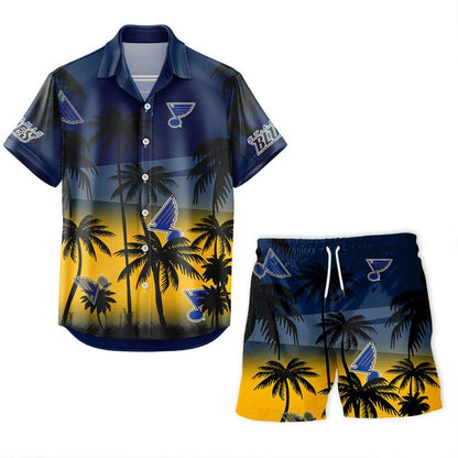 LIMITED EDITION - NEW CUSTOMIZED NHL14 SLB ST. LOUIS BLUES UNISEX HAWAIIAN SHIRT & SHORTS SET