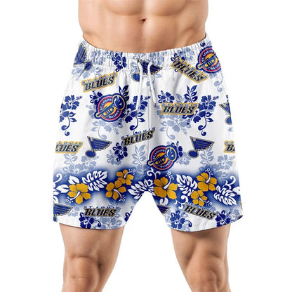 LIMITED EDITION - NEW CUSTOMIZED NHL14 SLB ST. LOUIS BLUES UNISEX HAWAIIAN SHIRT & SHORTS SET