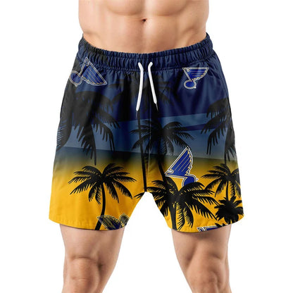 LIMITED EDITION - NEW CUSTOMIZED NHL14 SLB ST. LOUIS BLUES UNISEX HAWAIIAN SHIRT & SHORTS SET