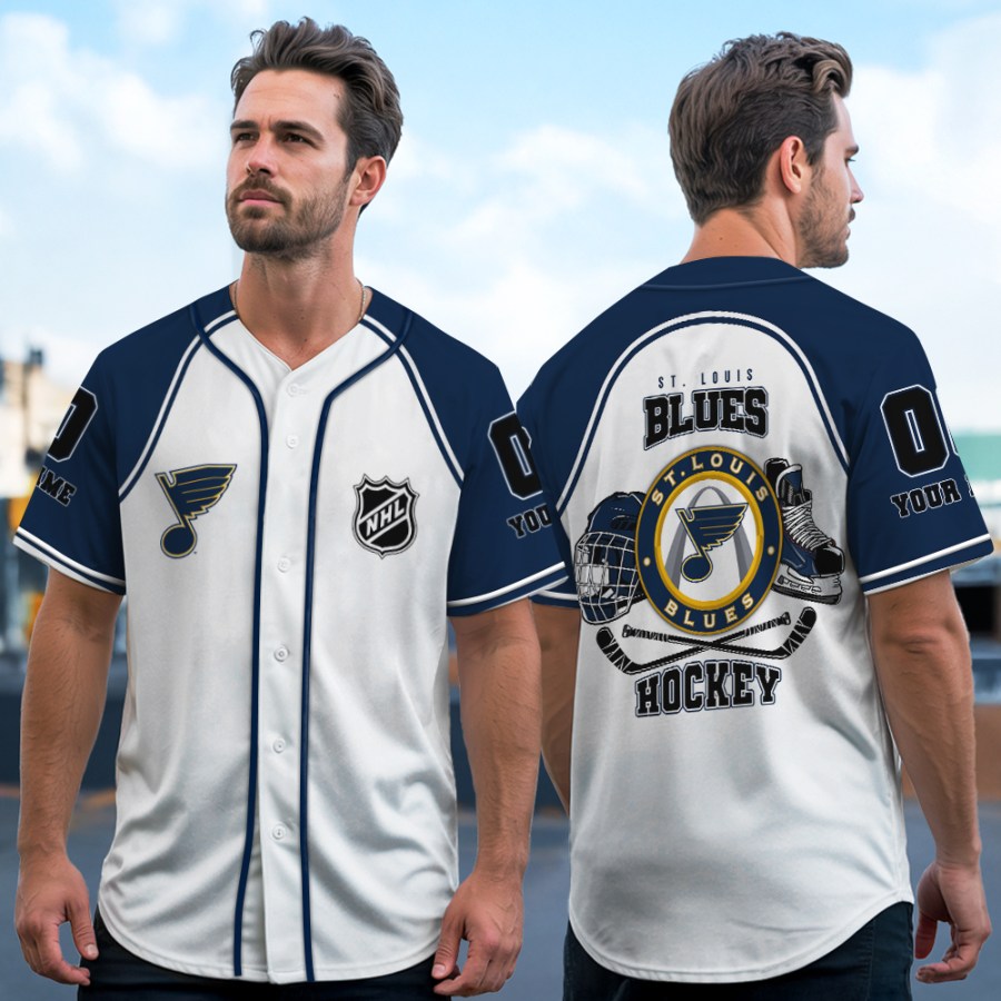 LIMITED EDITION - NEW CUSTOMIZED NHL14 SLB ST. LOUIS BLUES BASEBALL JERSEY