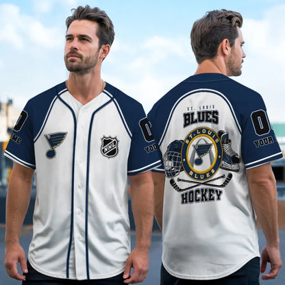 LIMITED EDITION - NEW CUSTOMIZED NHL14 SLB ST. LOUIS BLUES BASEBALL JERSEY