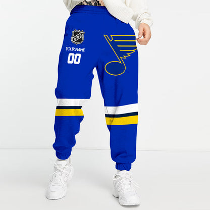 LIMITED EDITION - NEW CUSTOMIZED NHL14 SLB ST. LOUIS BLUES COMBO HOODIE & LONGPANTS