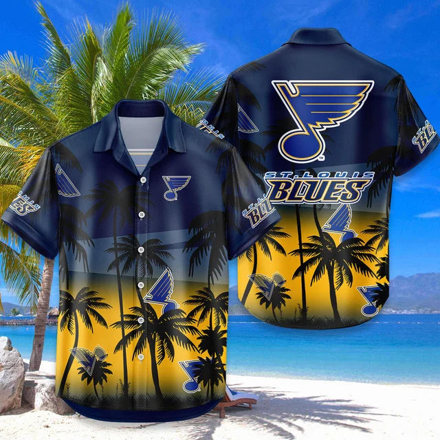 LIMITED EDITION - NEW CUSTOMIZED NHL14 SLB ST. LOUIS BLUES UNISEX HAWAIIAN SHIRT & SHORTS SET