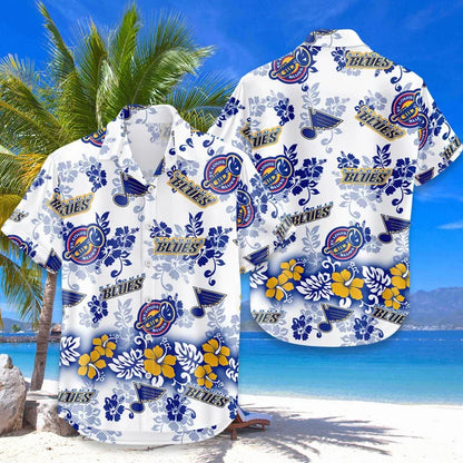 LIMITED EDITION - NEW CUSTOMIZED NHL14 SLB ST. LOUIS BLUES UNISEX HAWAIIAN SHIRT & SHORTS SET