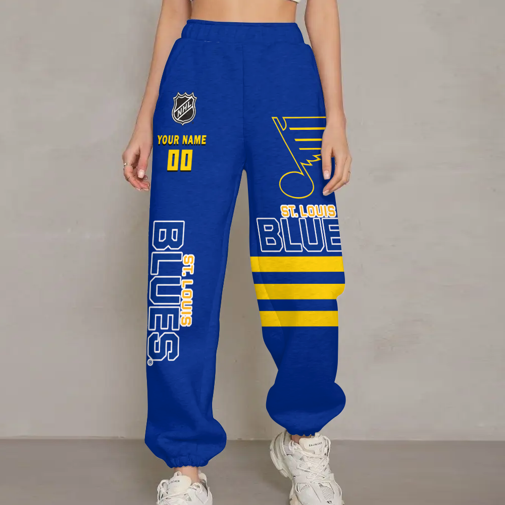 LIMITED EDITION - NEW CUSTOMIZED NHL14 SLB ST. LOUIS BLUES UNISEX LONG PANTS