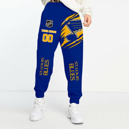 LIMITED EDITION - NEW CUSTOMIZED NHL14 SLB ST. LOUIS BLUES UNISEX LONG PANTS