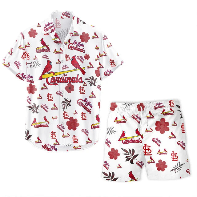 LIMITED EDITION - NEW CUSTOMIZED MLB24 SLC ST. LOUIS CARDINALS UNISEX HAWAIIAN SHIRT & SHORTS SET