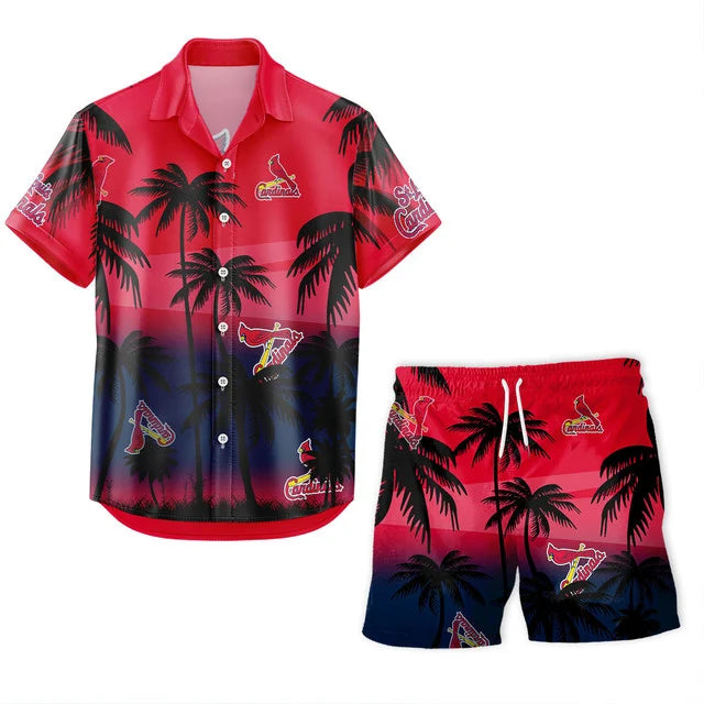 LIMITED EDITION - NEW CUSTOMIZED MLB24 SLC ST. LOUIS CARDINALS UNISEX HAWAIIAN SHIRT & SHORTS SET