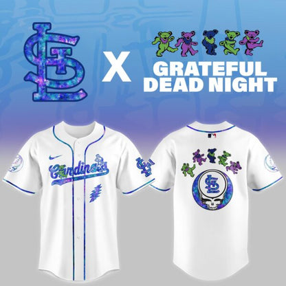 LIMITED EDITION - NEW CUSTOMIZED MLB24 SL CARDINALS x GRATEFUL DEAD BASEBALL JERSEY