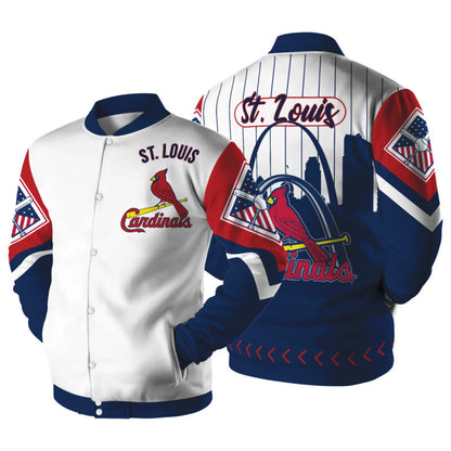 LIMITED EDITION - NEW CUSTOMIZED MLB24 SL CARDINALS SATIN VARSITY & BASEBALL JACKET