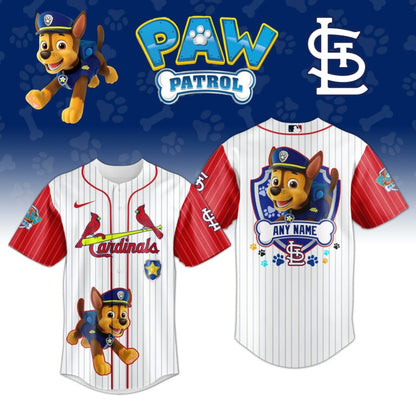 LIMITED EDITION - NEW CUSTOMIZED MLB24 SLC ST. LOUIS CARDINALS x PAW PATROL BASEBALL JERSEY & CAP