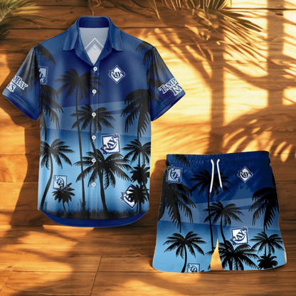 LIMITED EDITION - NEW CUSTOMIZED MLB21 TBR TAMPA BAY RAYS UNISEX HAWAIIAN SHIRT & SHORTS SET