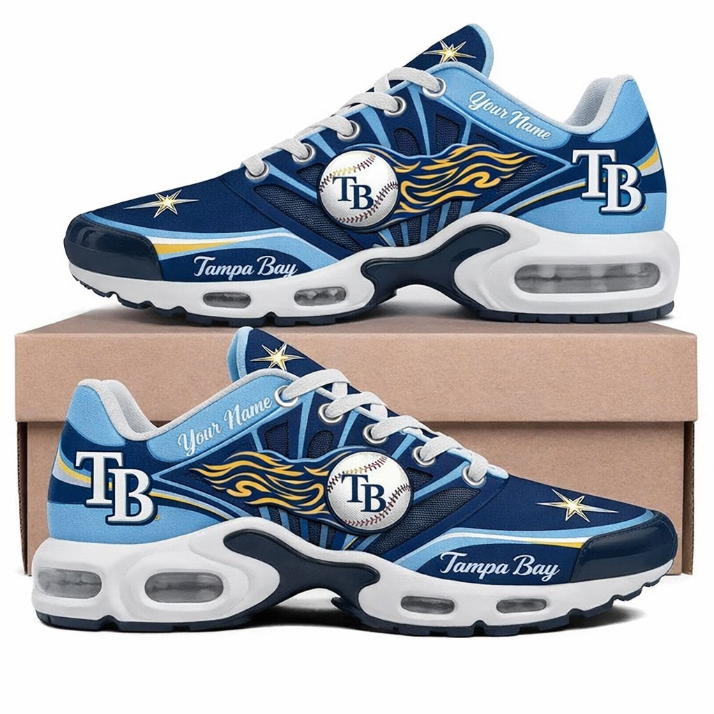 LIMITED EDITION - NEW CUSTOMIZED MLB21 TBR TAMPA BAY RAYS UNISEX AIR MAX PLUS SNEAKERS
