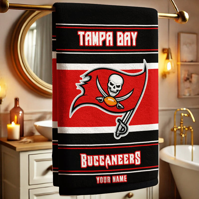 LIMITED EDITION - NEW CUSTOMIZED NFL10 TBB TAMPA BAY BUCCANEERS BEACH & BATH TOWEL (KIDS & ADULTS)