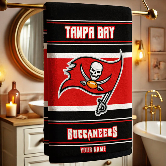 LIMITED EDITION - NEW CUSTOMIZED NFL10 TBB TAMPA BAY BUCCANEERS BEACH & BATH TOWEL (KIDS & ADULTS)