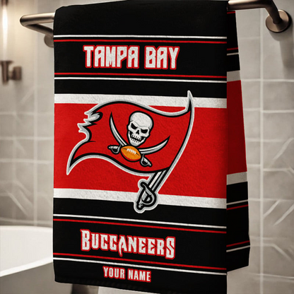 LIMITED EDITION - NEW CUSTOMIZED NFL10 TBB TAMPA BAY BUCCANEERS BEACH & BATH TOWEL (KIDS & ADULTS)