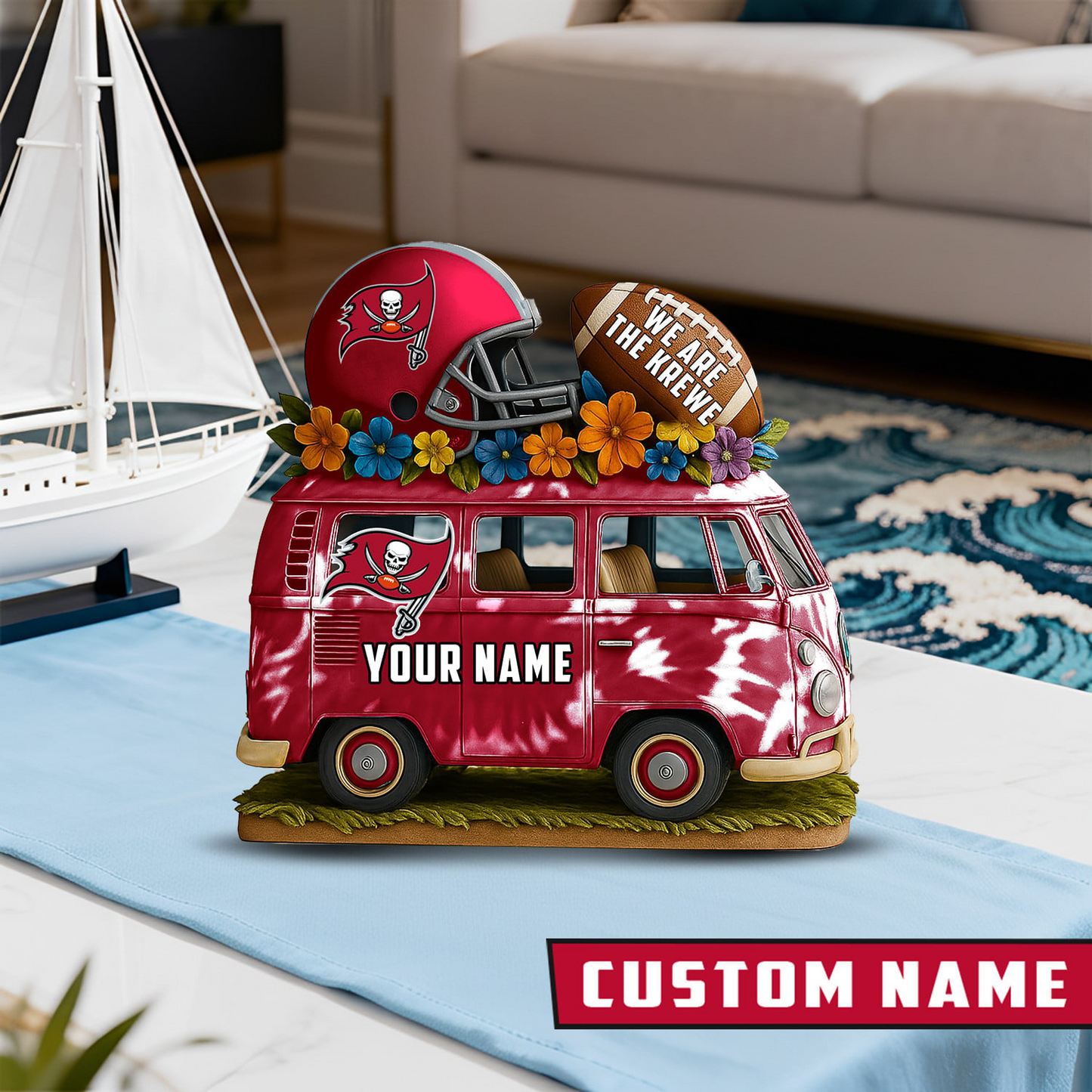 LIMITED EDITION - NEW CUSTOMIZED NFL10 TBB TAMPA BAY BUCCANEERS BUS ACRYLIC BLOCK
