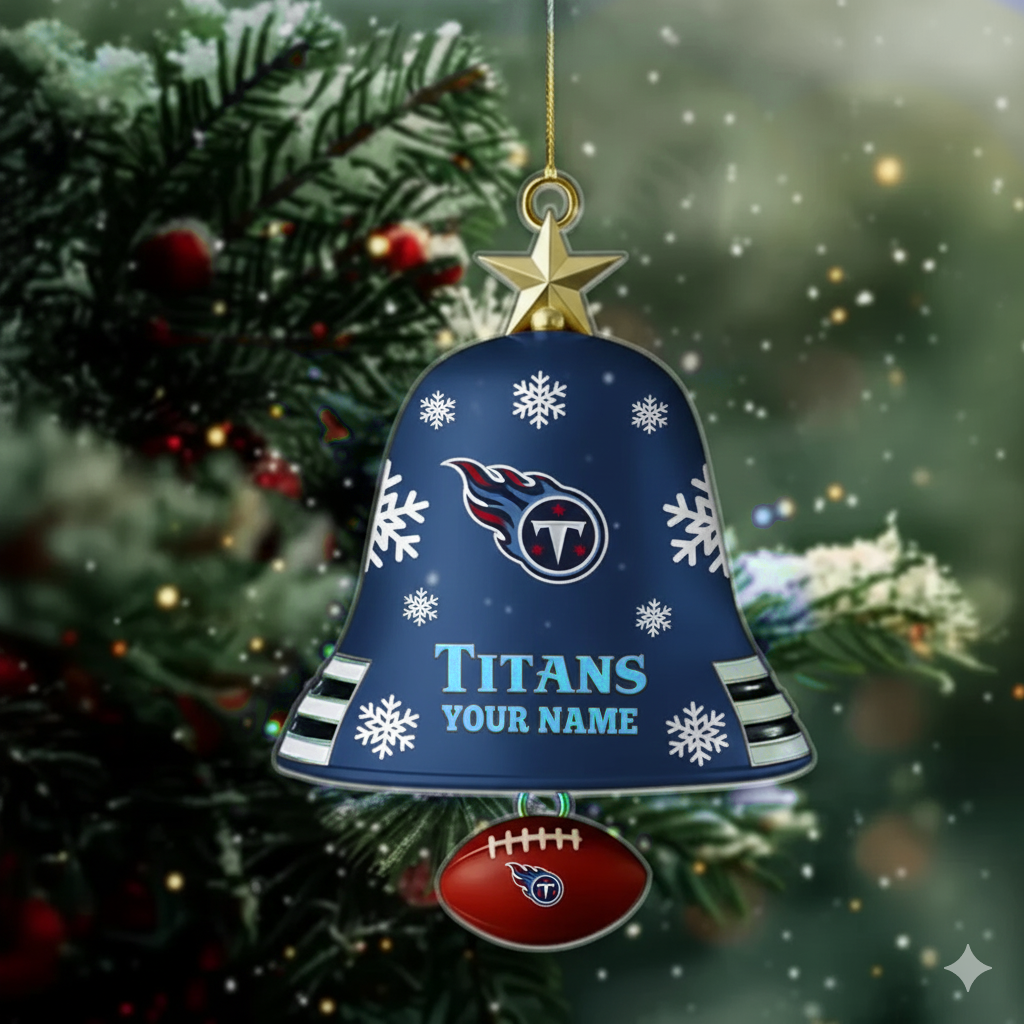 LIMITED EDITION - NEW CUSTOMIZED NFL31 TST TENNESSEE TITANS ACRYLIC CHRISTMAS BELL ORNAMENT