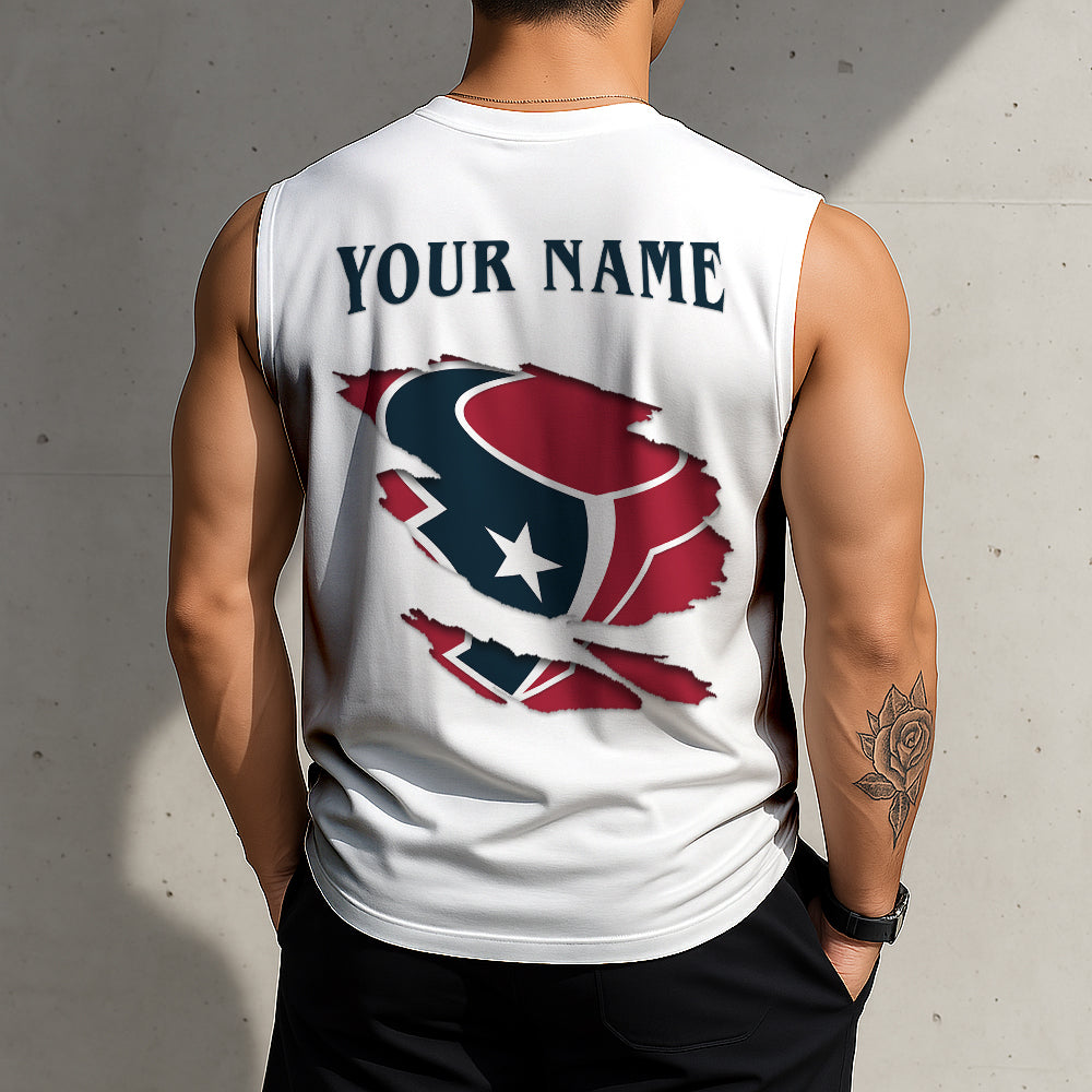 LIMITED EDITION - NEW CUSTOMIZED NFL15 HTT HOUSTON TEXANS TANKTOP & GYM SHIRT