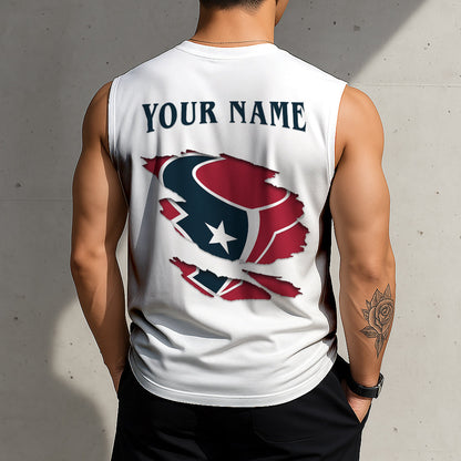 LIMITED EDITION - NEW CUSTOMIZED NFL15 HTT HOUSTON TEXANS TANKTOP & GYM SHIRT