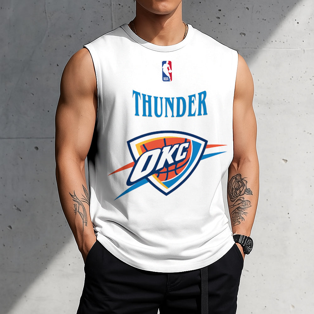 LIMITED EDITION - NEW CUSTOMIZED NBA01 OCT OKLAHOMA CITY THUNDER TANKTOP & GYM SHIRT
