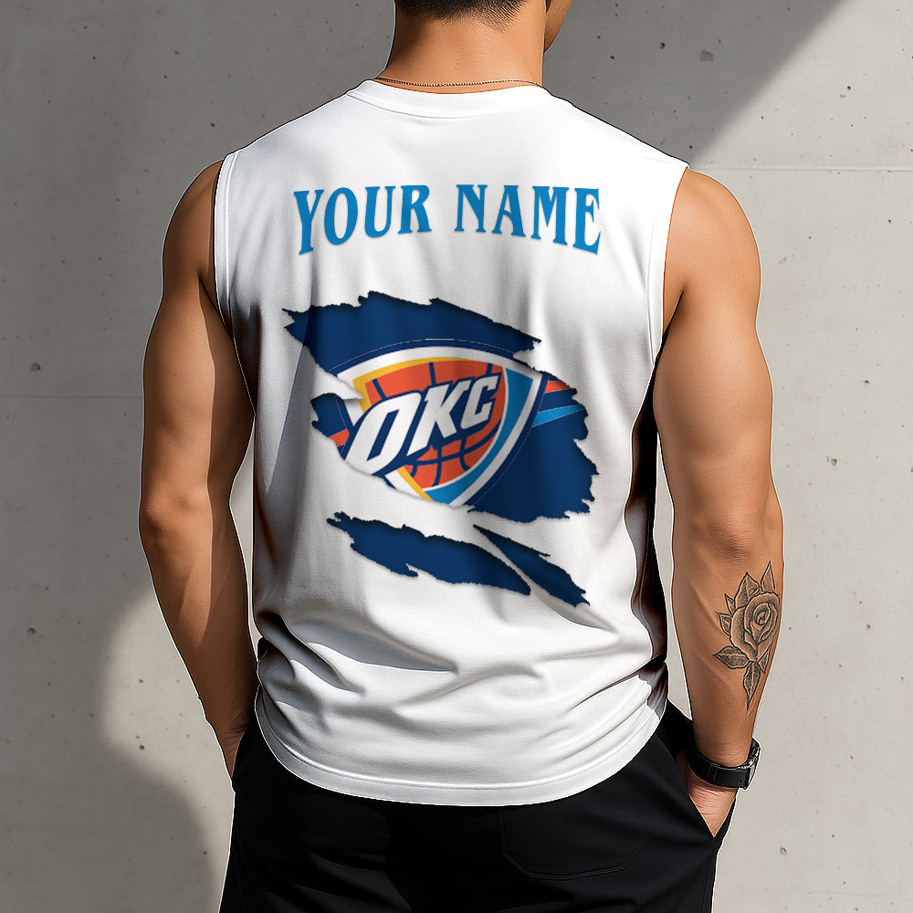 LIMITED EDITION - NEW CUSTOMIZED NBA01 OCT OKLAHOMA CITY THUNDER TANKTOP & GYM SHIRT