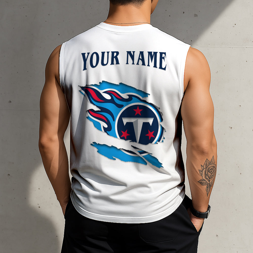 LIMITED EDITION - NEW CUSTOMIZED NFL31 TST TENNESSEE TITANS TANKTOP & GYM SHIRT